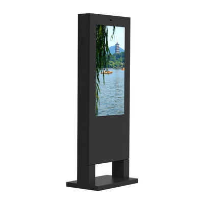 Señalización negra de Digitaces del soporte del piso del jugador IP65 de la publicidad del LCD 43Inch Android