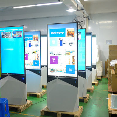 Soporte digital echado a un lado doble del piso de la señalización de 55inch OLED	Piso que coloca la señalización de Digitaces