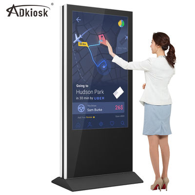 piso de doble cara del jugador de la publicidad de la exhibición 55inch que coloca la señalización digital