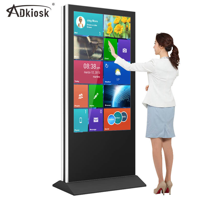 55inch la situación libre echada a un lado doble LCD exhibe el vidrio de 3G 4G 4m m para el centro comercial